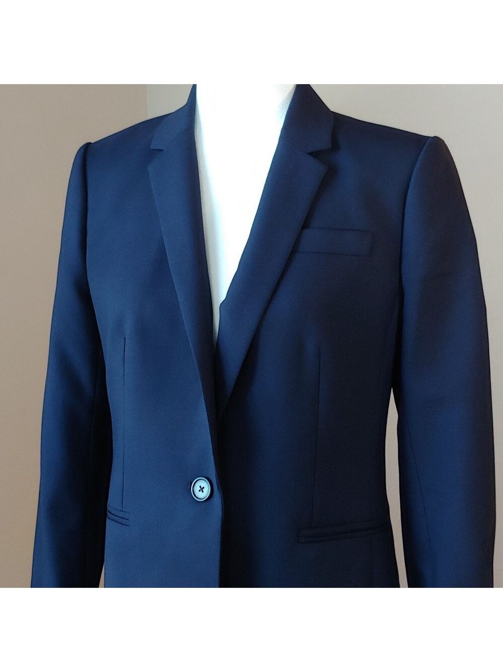 J. Crew Fine Wool Super 120s Button Blazer Coat in Navy Blue Women's size 8 - Picture 4 of 16